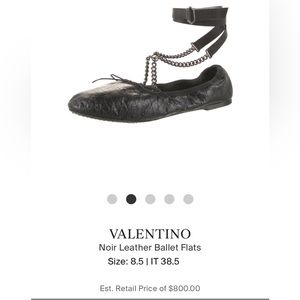 Valentino noir leather ballet flats